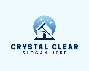 Cleaning Squeegee Spray Bottle logo design