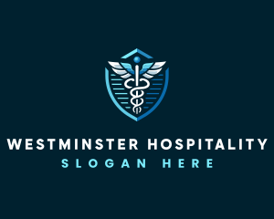 Modern Caduceus Healthcare logo design