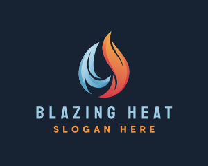 Heating Cooling Fire logo design