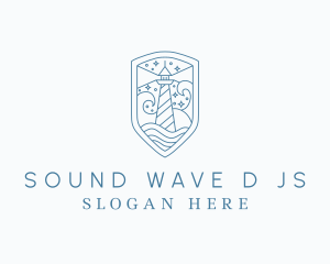 Lighthouse Sea Wave logo design