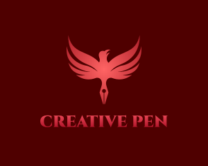 Red Eagle Pen logo design