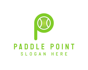 Green P Tennis Ball logo design