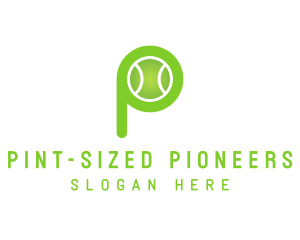 Green P Tennis Ball logo design