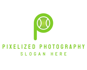 Green P Tennis Ball logo design