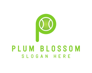 Green P Tennis Ball logo design