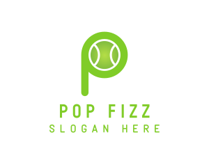 Green P Tennis Ball logo design