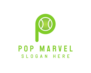 Green P Tennis Ball logo design