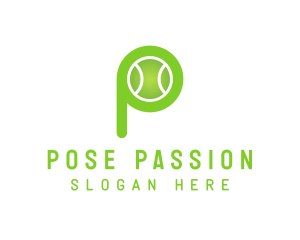 Green P Tennis Ball logo design