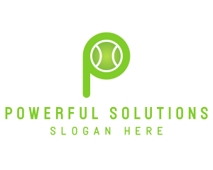 Green P Tennis Ball logo design