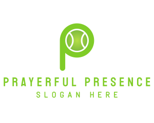 Green P Tennis Ball logo design