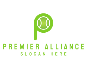 Green P Tennis Ball logo design