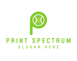 Green P Tennis Ball logo design