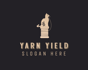 Cat Yarn Sewing logo design