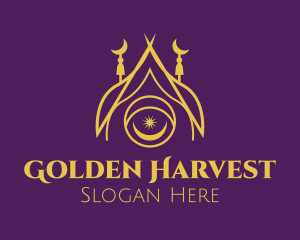 Golden Muslim Temple  logo design