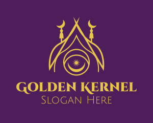 Golden Muslim Temple  logo design