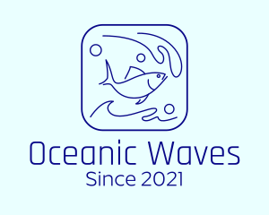 Ocean Wave Fish logo design