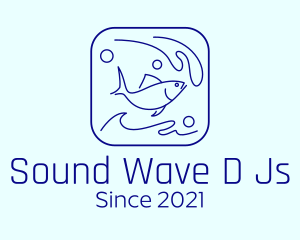 Ocean Wave Fish logo design