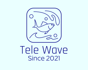 Ocean Wave Fish logo design