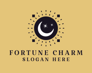 Fortune Teller Crescent Moon logo design