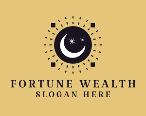 Fortune Teller Crescent Moon logo design