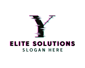 Modern Glitch Letter Y logo