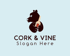 Bear Bottle Drinking logo design