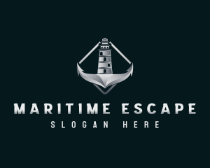 Maritime Anchor Lighthouse logo design