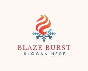 Flame Ice Snowflake logo design