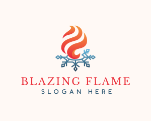 Flame Ice Snowflake logo design