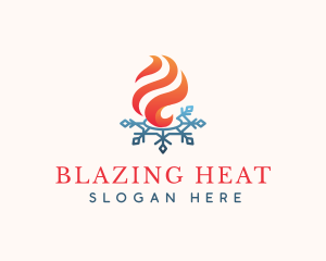 Flame Ice Snowflake logo design