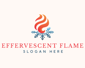 Flame Ice Snowflake logo design