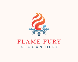 Flame Ice Snowflake logo design