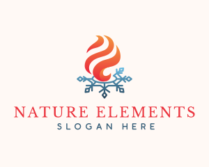 Flame Ice Snowflake logo design