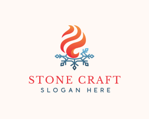 Flame Ice Snowflake logo design