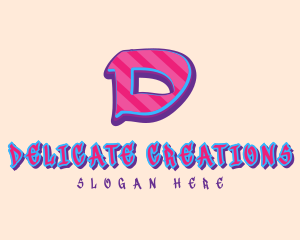 Pop Graffiti Letter D logo design