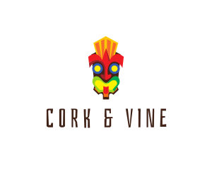 Tiki Clown Mask  logo design