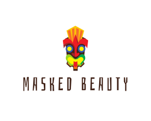 Tiki Clown Mask  logo design