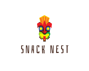 Tiki Clown Mask  logo design