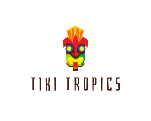 Tiki Clown Mask  logo design