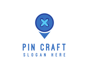 Button Location Pin logo design