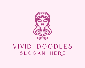 Woman Beauty Hair Stylist logo design