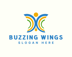 Rainbow Butterfly Wings logo design