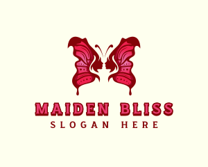 Woman Butterfly Wings logo design