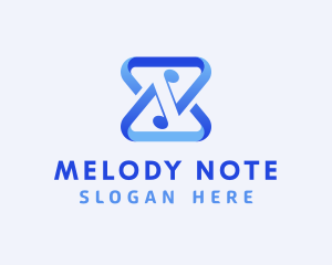 Blue Musical Notes logo