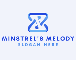 Blue Musical Notes logo design