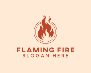Fire Flame Heating logo design