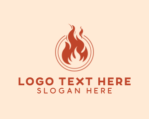 Gasoline - Fire Flame Heating logo design