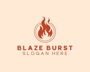 Fire Flame Heating logo design