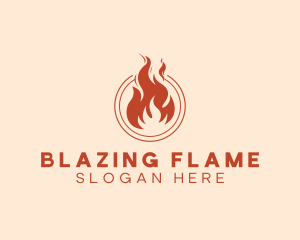 Fire Flame Heating logo design