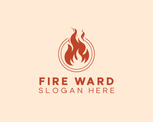 Fire Flame Heating logo design